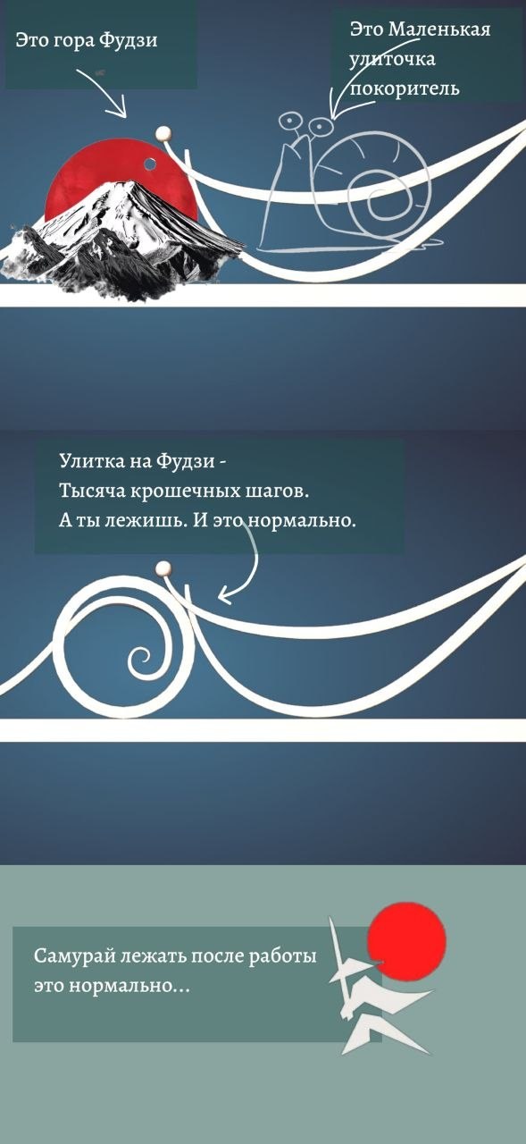 Гора Фудзи и маленькая улитка